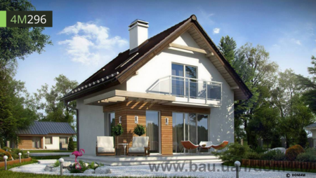 ПРОЕКТ НЕБОЛЬШОГО ДАЧНОГО ДОМА С МАНСАРДОЙ 4M296